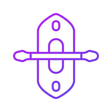 Kürek konsept simgesi olan tekne modern tarzda kano, vektör kullanmaya hazır