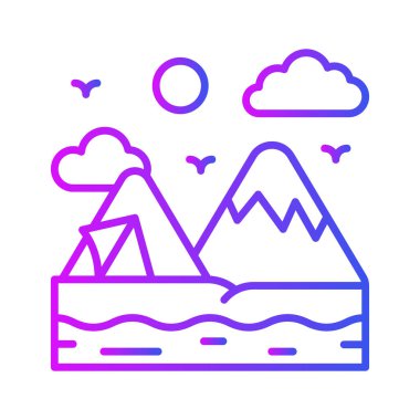 Kamp için göz rahatlatıcı bir vektör tasarımı, simge kullanmaya hazır