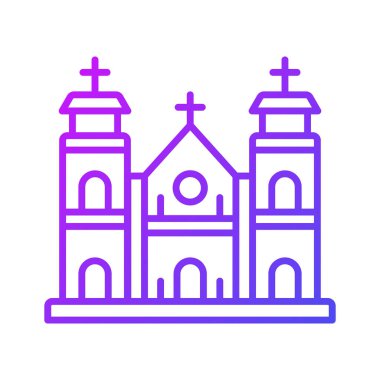 Modern tarzda, kullanımı ve indirmesi kolay bir katedral inşa vektör tasarımı