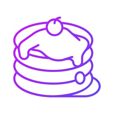 Erimiş tereyağı ve kirazlı krep birinci sınıf vektörü.