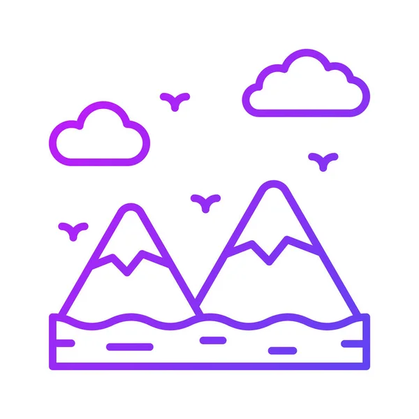 Découvrez Cette Icône Étonnante Montagnes Design Vectoriel Paysage — Image vectorielle