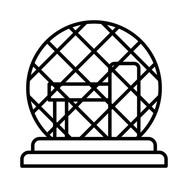 Ikona Biosfery Montrealu Nowoczesnym Stylu Wektor Premium — Wektor stockowy