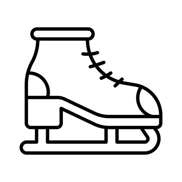 Editable Icon Ice Skating Shoe Modern Style Snow Skiing Boot — Stock Vector