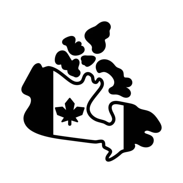 Increíble Vector Mapa Canadiense Estilo Moderno Listo Para Usar Icono — Archivo Imágenes Vectoriales