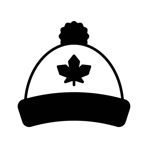 Ahornblatt Auf Hut Zeigt Konzeptvektor Des Kanadischen Kulturhuts Anpassbares Symbol — Stockvektor