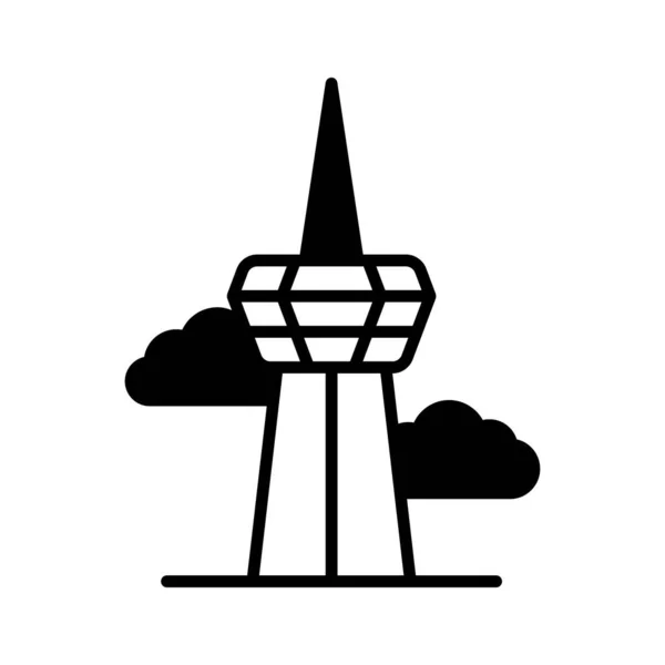 現代的なスタイルでCnタワーのこの創造的に設計されたベクトルをつかむ — ストックベクタ