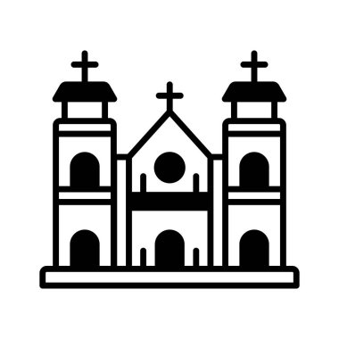 Modern tarzda, kullanımı ve indirmesi kolay bir katedral inşa vektör tasarımı