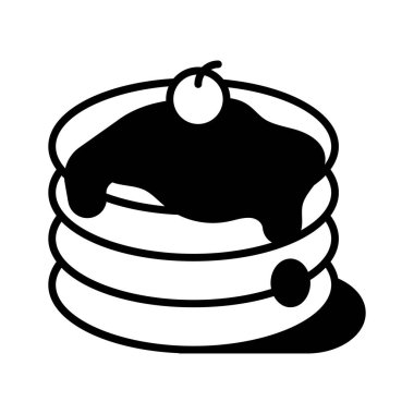 Erimiş tereyağı ve kirazlı krep birinci sınıf vektörü.