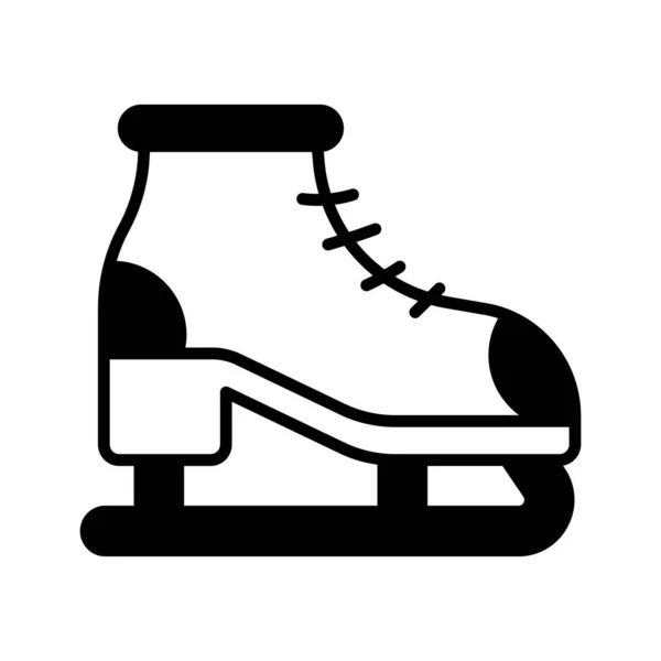 現代的なスタイルのアイススケート靴の編集可能なアイコン 雪のスキーブーツ — ストックベクタ