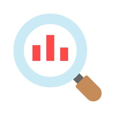 İş analizi simgesi beyaz arkaplanda izole edilmiş, moda tarzında