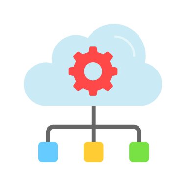 Düzenlenebilir biçimdeki bulut ağı yönetiminin trend vektör tasarımı