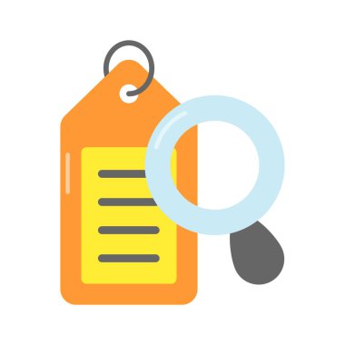 Modern tarzda, simge kullanmaya hazır şaşırtıcı bir etiket arama vektörü