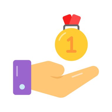 Modern tarzda madalyanın modaya uygun bir tasarımı, yıldız madalyasının düzenlenebilir bir ikonu