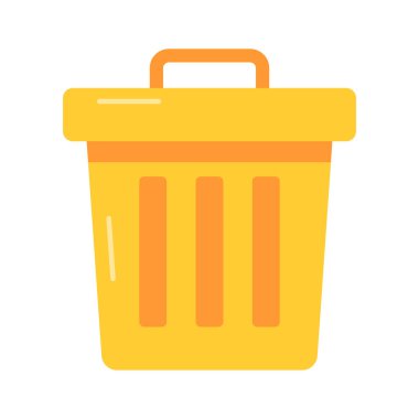 Çöp kutusu vektör tasarımı, moda biçiminde silme simgesi