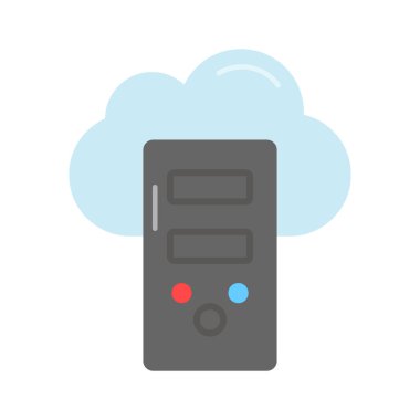 Modern tarzda bulut sunucusunun yaratıcı tasarım simgesi, bulut depolamanın bu premium simgesini indirin