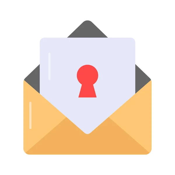 Dziurka Klucza Wektorem Poczty Konstrukcja Bezpieczeństwa Poczty Mail Ikona Edytowalna — Wektor stockowy