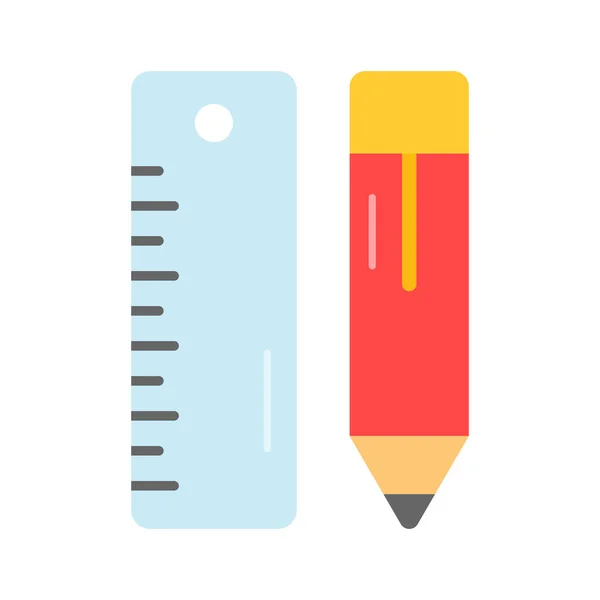 Ruler and pencil color icon. Drawing and drafting tools. Isolated