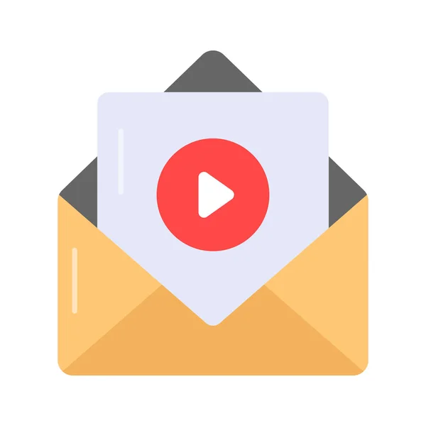 Panneau Vidéo Sur Page Montrant Vecteur Marketing Par Mail Dans — Image vectorielle
