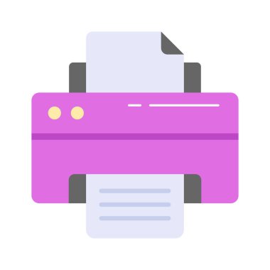 İyi tasarlanmış düzenlenebilir yazıcı simgesi düz stil, premium vektör