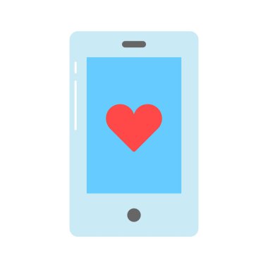 Mobil cihazın içindeki kalp, randevu uygulaması konsepti vektörü, özelleştirilebilir simge