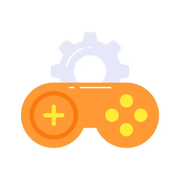 Console Jogos Com Engrenagem Que Denota Conceito Ícone Desenvolvimento Jogos — Vetor de Stock