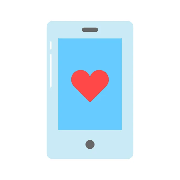 Herz Mobilen Zeigen Von Dating App Konzeptvektor Anpassbares Symbol — Stockvektor