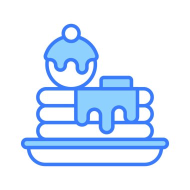 Çikolatalı ve vişneli krepler, modaya uygun krep vektörü.