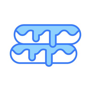 Çikolata dolu küçük, yumuşak, kütük şeklinde bir pasta, modern yassı ekin ikonu