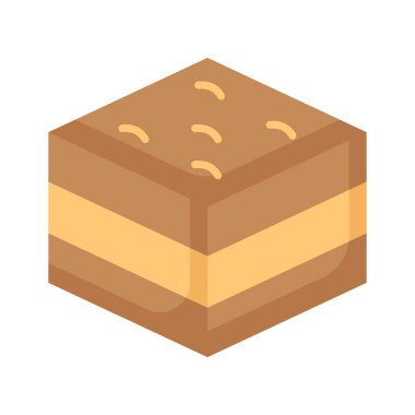 Çikolatalı kek kek vektörü. Beyaz arka planda izole edilmiş tatlı çikolatalı pasta ikonu