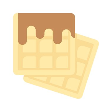 Çikolatalı waffle 'ın modern tarzda düzenlenebilir bir vektörü, premium simge kullanmaya hazır
