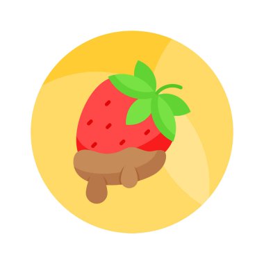 Çilek vektör tasarımı, modern düz stil.