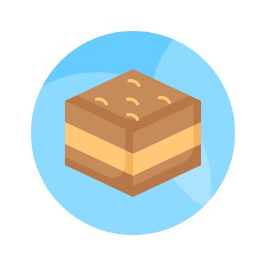 Çikolatalı kek kek vektörü. Beyaz arka planda izole edilmiş tatlı çikolatalı pasta ikonu