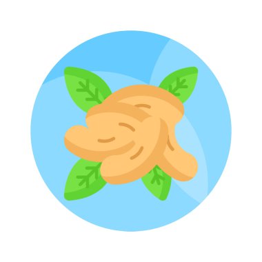 Modern tarzda, prim simgesi kullanmaya hazır büyüleyici bir kaju vektörü.