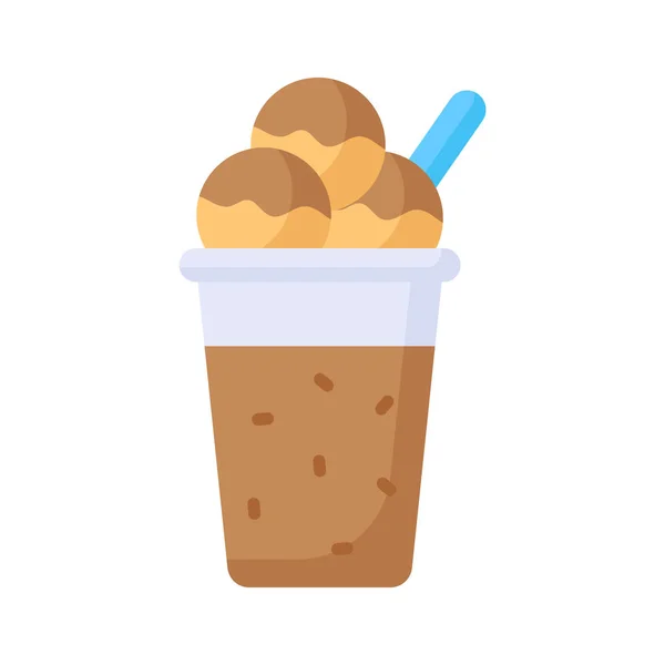 具有现代设计风格的巧克力味冰淇淋矢量 可定制图标 — 图库矢量图片