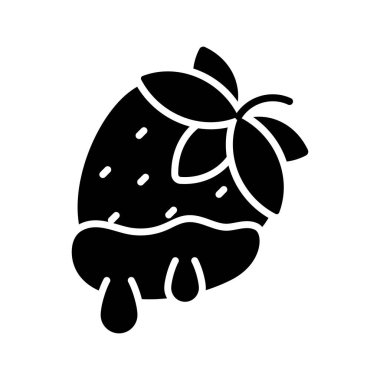 Çilek vektör tasarımı, modern düz stil.