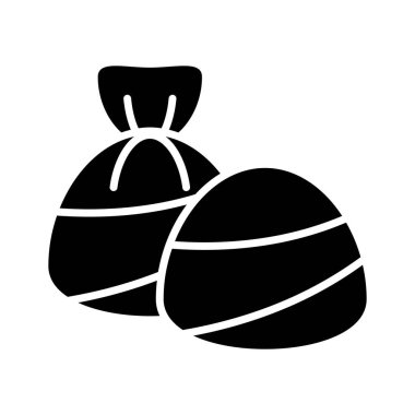 Modern tarzda çikolatalı şeker vektör tasarımı, beyaz arka planda izole edilmiş.