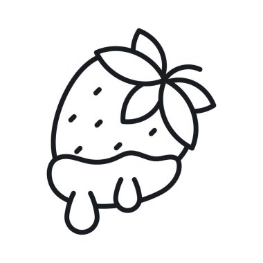 Çilek vektör tasarımı, modern düz stil.