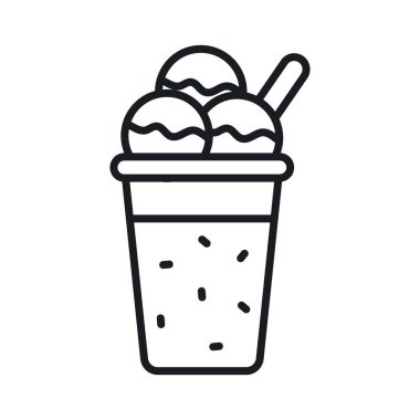 Modern tasarım tarzında çikolata aromalı dondurma vektörü, özelleştirilebilir simge