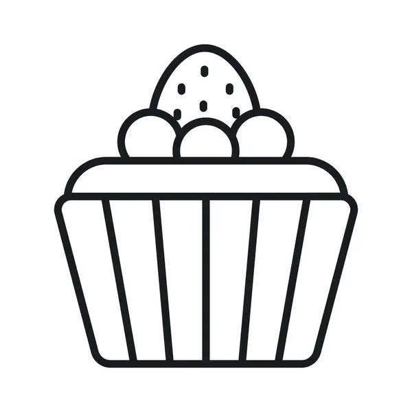 Coge Este Vector Cuidadosamente Elaborado Cupcake Estilo Moderno Icono Premium — Vector de stock