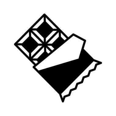 Çikolatanın modern tarzda düzenlenebilir bir vektörü, simge kullanmaya hazır