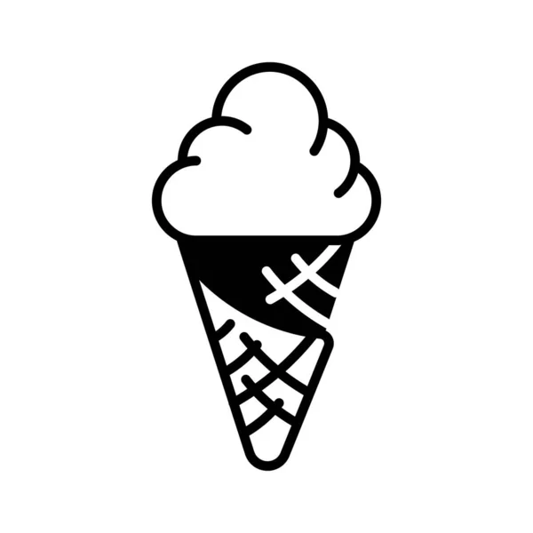 초콜릿 원추형 아이스크림 디자인 유행의 스타일 — 스톡 벡터