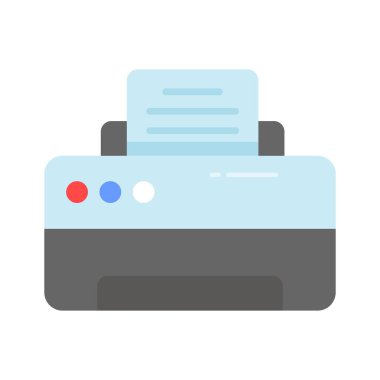 İyi tasarlanmış düzenlenebilir yazıcı simgesi düz stil, premium vektör