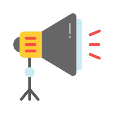 Modern tarzda stüdyo ışığının düz vektörü, düzenlenebilir tarzda spot ışığı simgesi