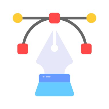 Modern düz stil kalem aracının bu yaratıcı simgesine tutun