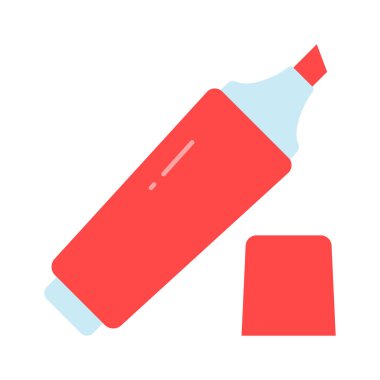 Vurgulayıcının modern düz vektörü, işaretleyicinin özelleştirilebilir simgesi