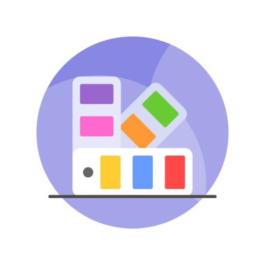 Renk örneklerinin modern düz vektör tasarımı, sanat için seçilecek renk şeması