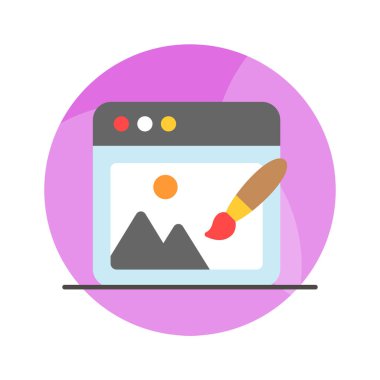 Modern düz stil, premium simge biçiminde dijital grafik tasarım vektörü