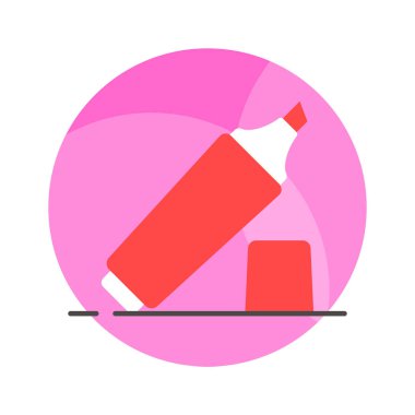 Vurgulayıcının modern düz vektörü, işaretleyicinin özelleştirilebilir simgesi