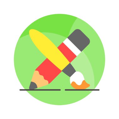 Düz tasarım tarzında bu tasarım araçlarının bu inanılmaz simgesine tutun