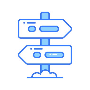 Yönlendirme tahtasının modern biçimdeki düz vektör tasarımı, bir kılavuz ileti simgesi